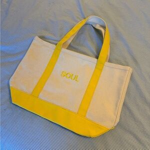 SoulCycle Yellow and Cream Tote Bag